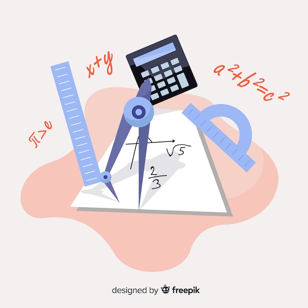 Vector cartoon math elements background