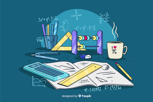 Vector cartoon math elements background