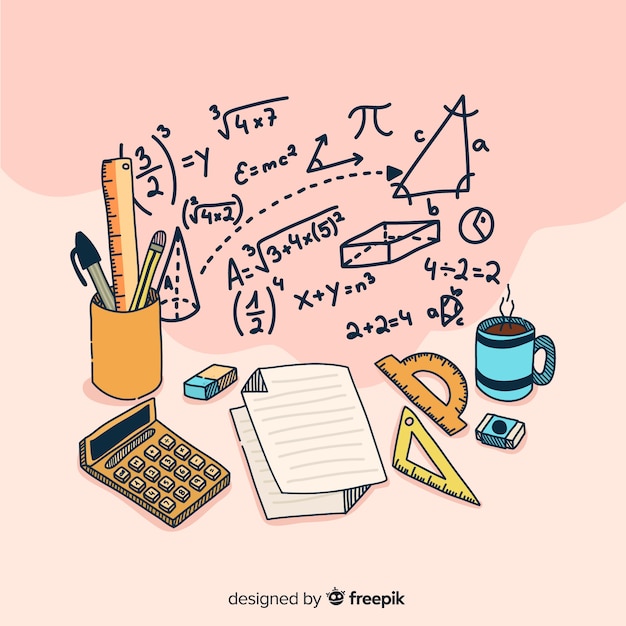 Vector cartoon math elements background