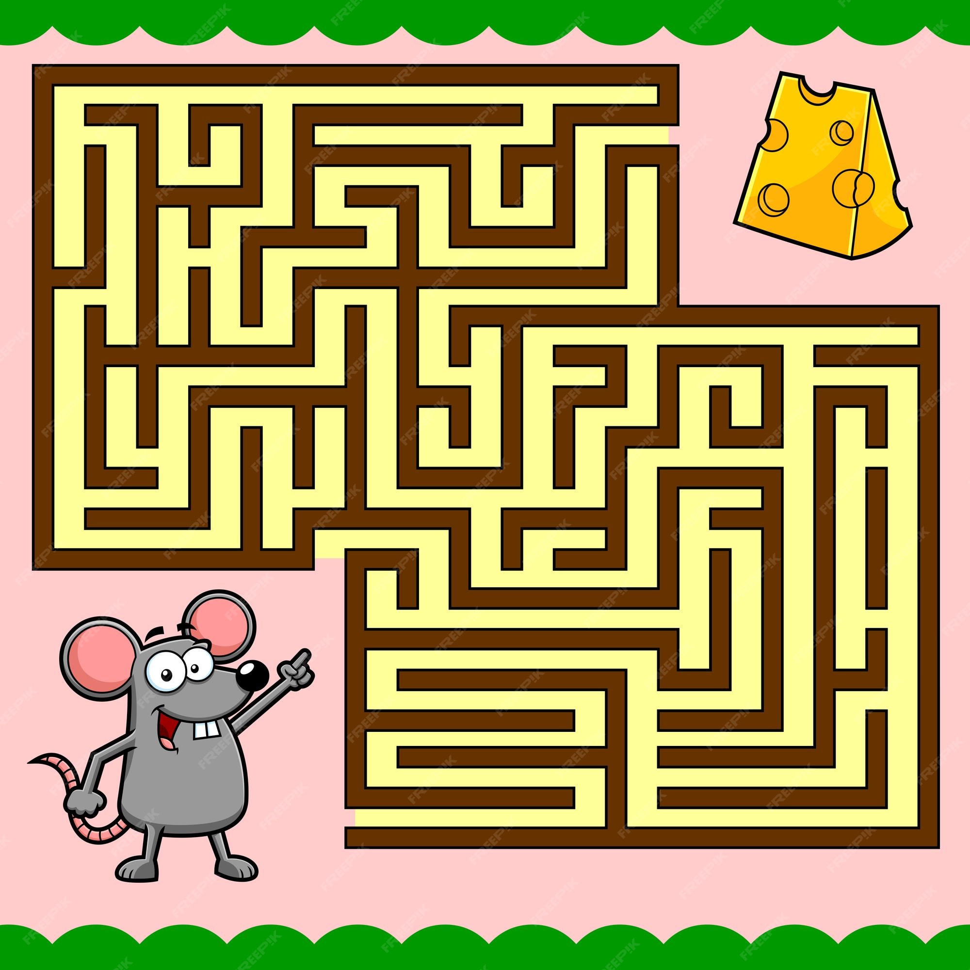 Premium Vector Cartoon maze game education for kids help the mouse
