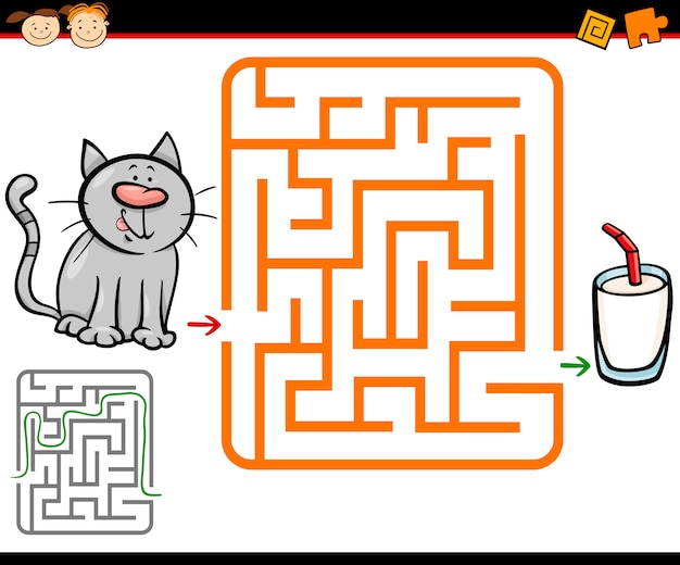 Cartoon maze or labyrinth game