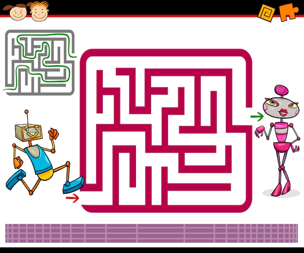 Cartoon maze or labyrinth game