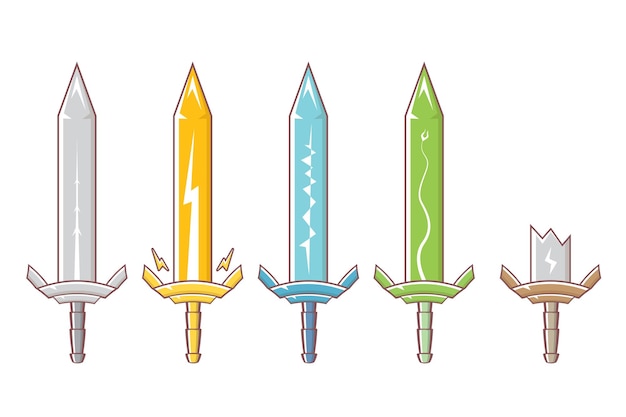 Мультфильм средневековых рыцарей мечи оружие набор