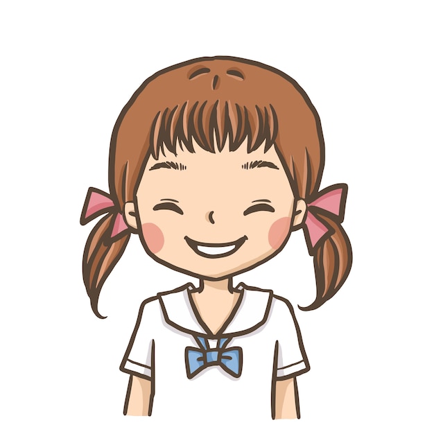 cartoon meisje student karakter tekening illustratie clipart kawaii