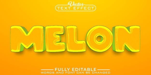 Cartoon Melon Vector Editable Text Effect Template