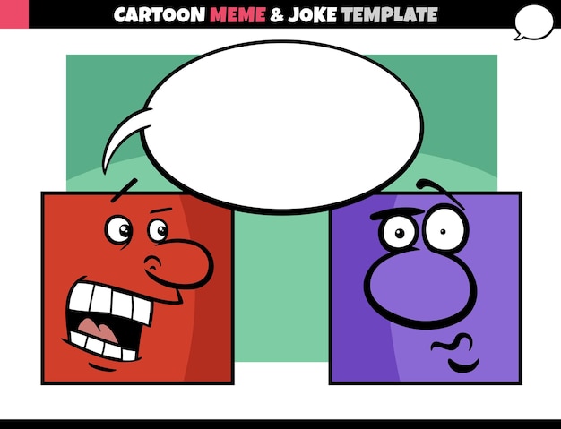 Cartoon meme template with comic characters