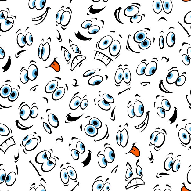 Cartoon menselijk gezicht emoticons patroon