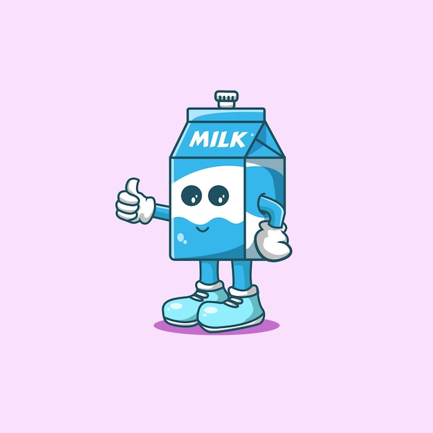 Cartoon milk box mascot cute