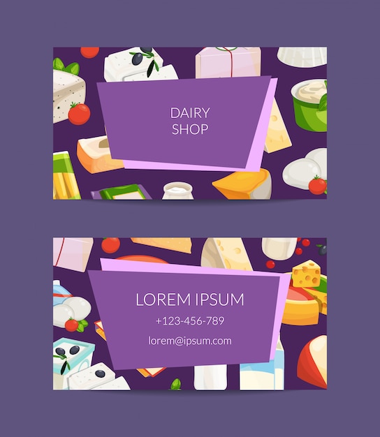  cartoon milk and cheese products business card