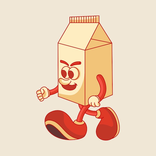 Vector cartoon milk mascot character design
