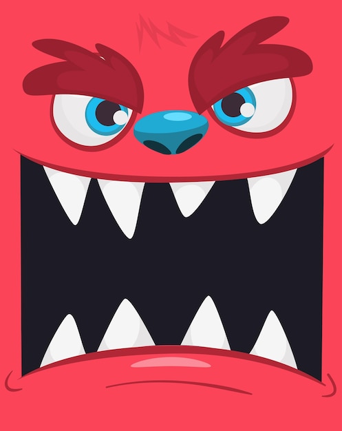 Vector cartoon momnster face avatar halloween vector illustration