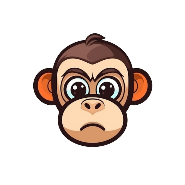 Vector cartoon monkey face vector design