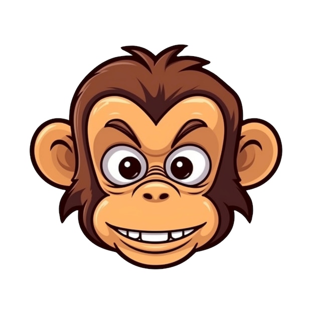 Vector cartoon monkey face vector design