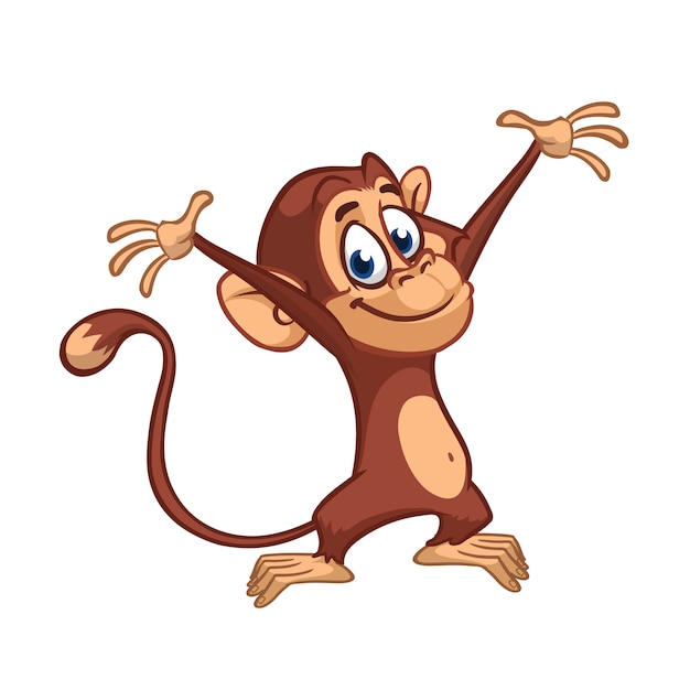 Vector cartoon monkey illustration