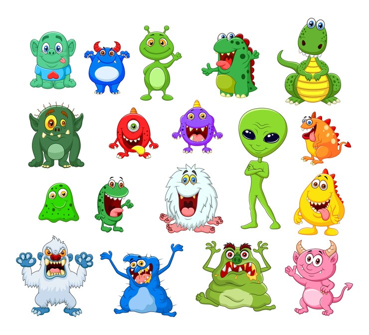Vector cartoon monster collectie set