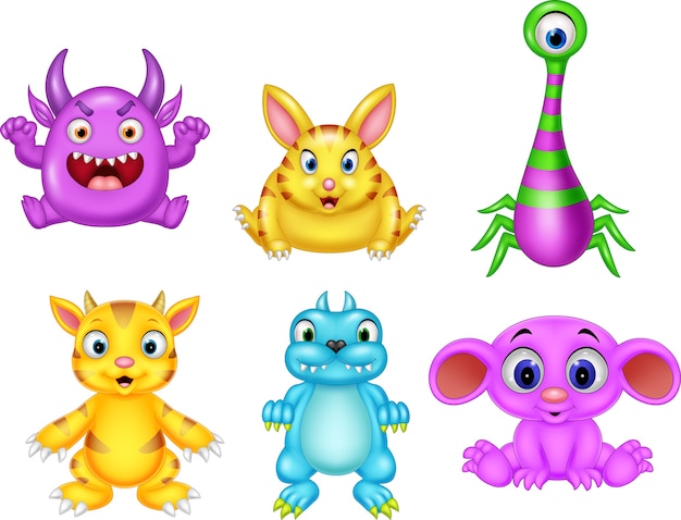 Set di raccolta del mostro dei cartoni animati