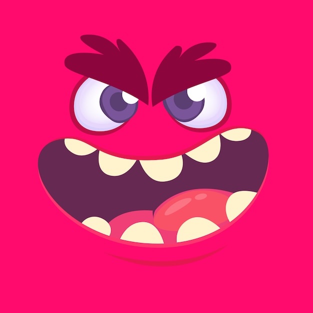 Cartoon monster face avatar.  halloween monster