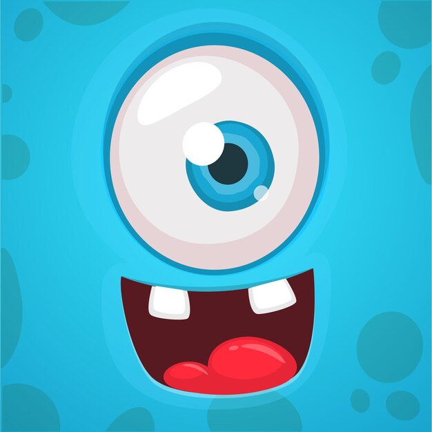 cartoon monster face with one eye vector halloween monster illustration great for package design or party decoration