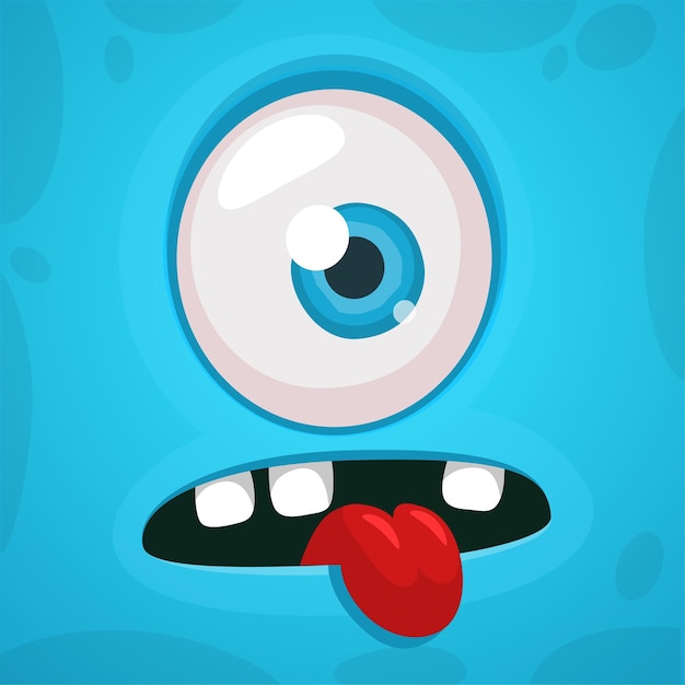 cartoon monster face with one eye vector halloween monster illustration great for package design