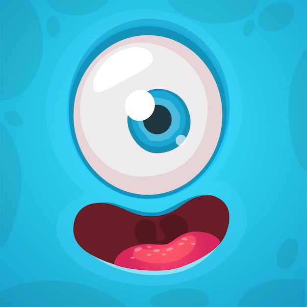 cartoon monster face with one eye vector halloween monster illustration great for package design