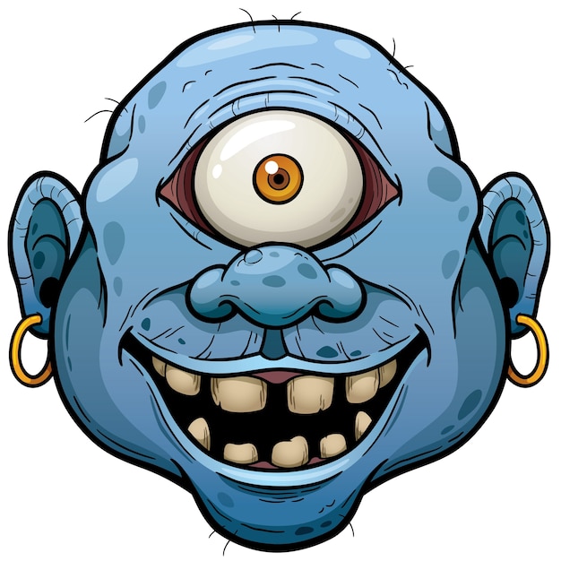 Vector cartoon monster face