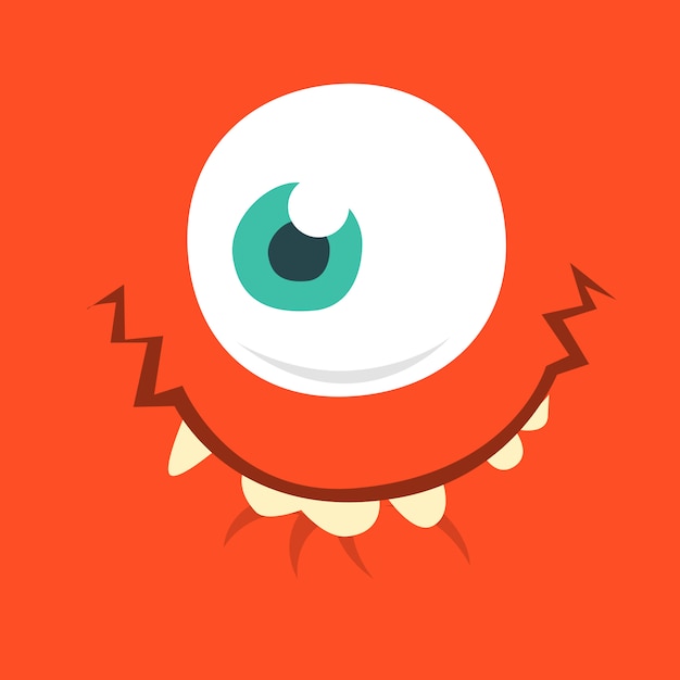 Cartoon monster gezicht avatar. halloween monster