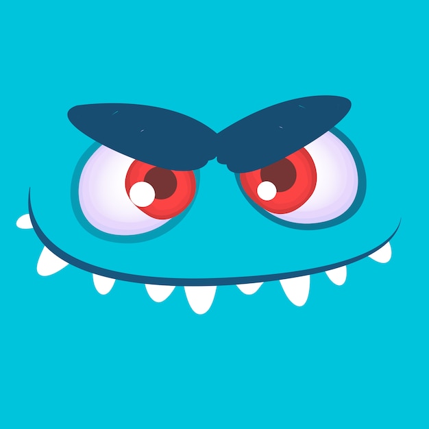 Cartoon monster gezicht avatar. halloween monster