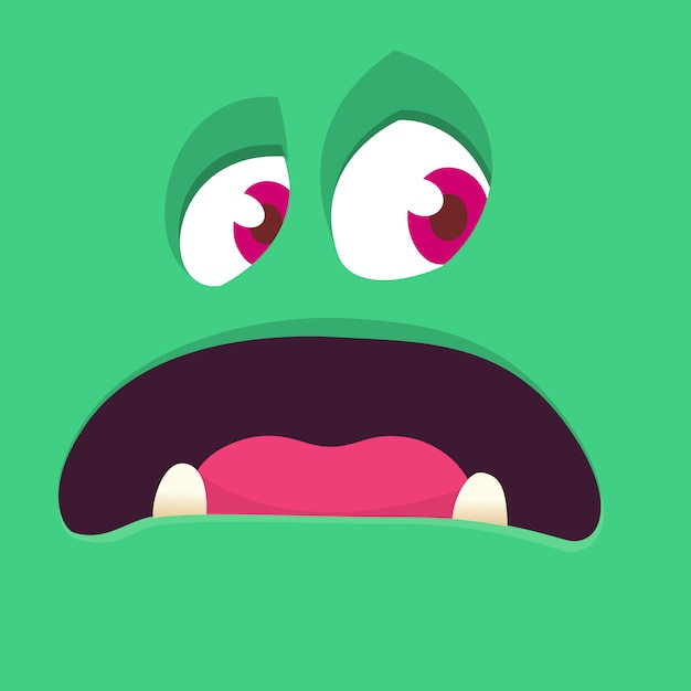 Cartoon monster gezicht avatar. halloween monster
