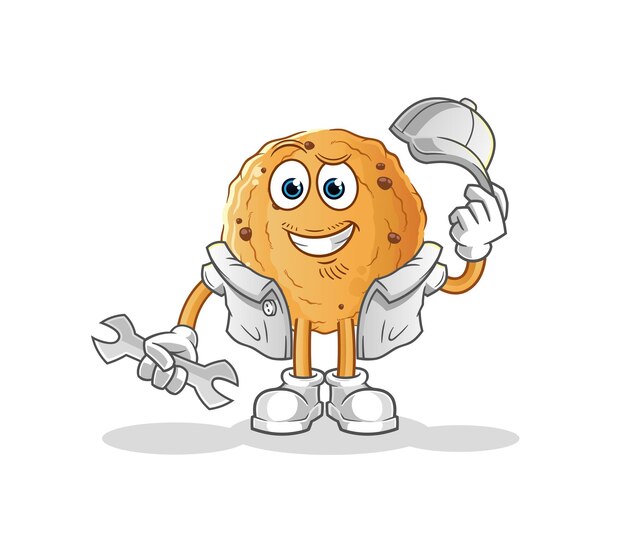 Cartoon monteur koekjes. cartoon mascotte vector