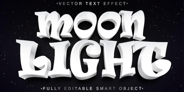 Vector cartoon moonlight vector volledig bewerkbaar smart object text effect