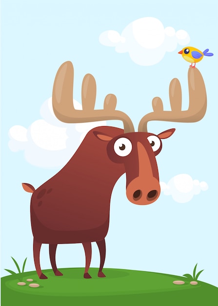 Cartoon moose illustration