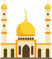 Vector cartoon mosque on white background