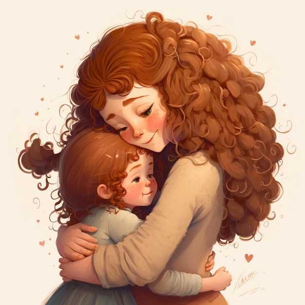 A cartoon of a mother and daughter hugging and the word " the word " on the front.