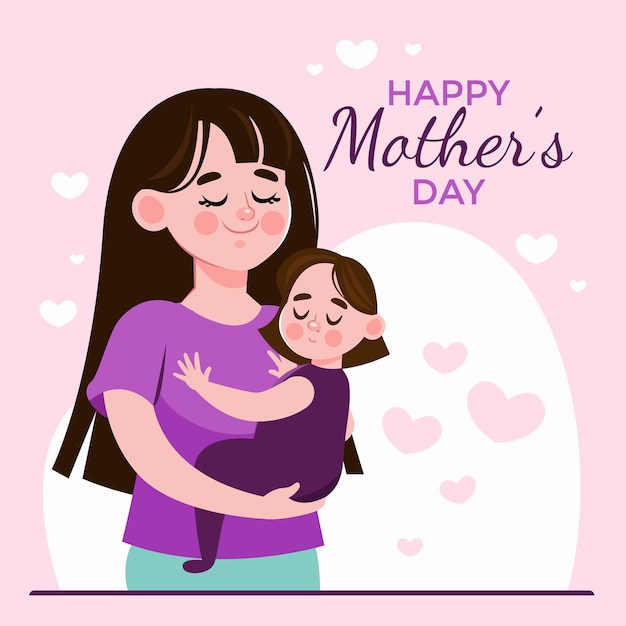 Cartoon mother's day illustration