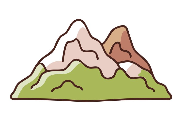 Vector 만화 산의 풍경