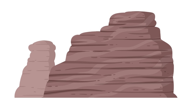 Vector cartoon mountain silhouette nature landscape mountain rocky range and peak outdoor hiking flat vector illustration mountain view