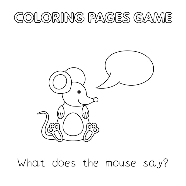 Cartoon mouse coloring book