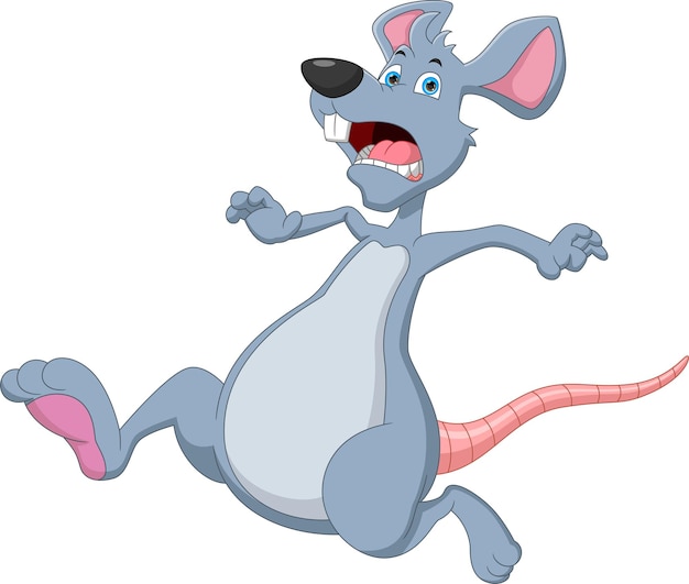 cartoon mouse running scared