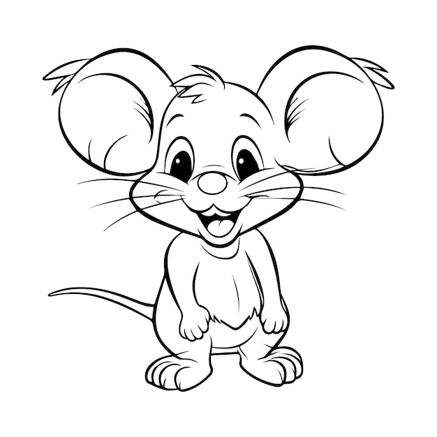 Cartoon mouse on a white background