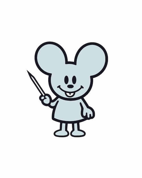 Cartoon of a mouse with a pointer