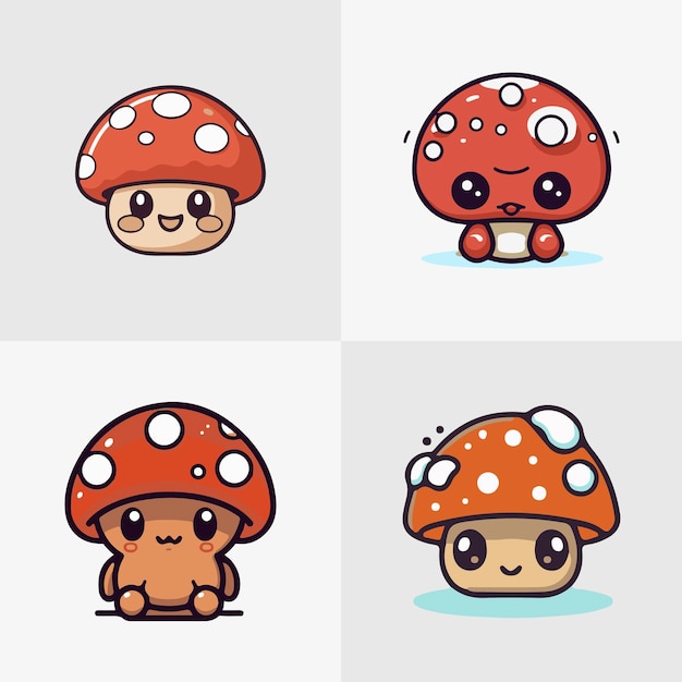 A cartoon mushroom character with a face and a face.