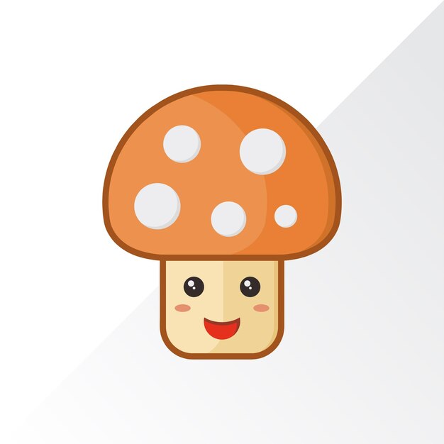 Premium Vector  A cartoon of a mushroom with a face and a white background