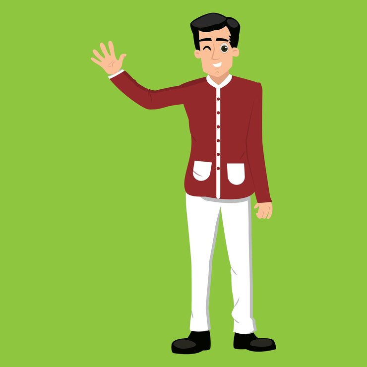 वेक्टर cartoon muslim man waving