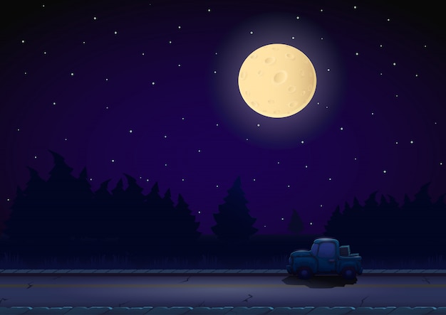 Vector cartoon nacht landschap