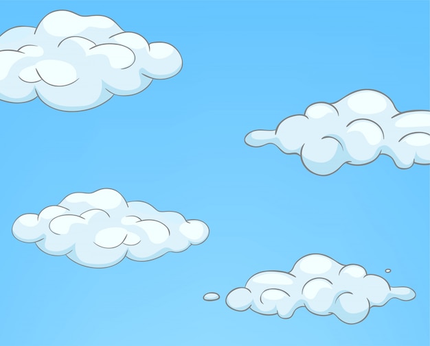 Vector cartoon nature sky clouds