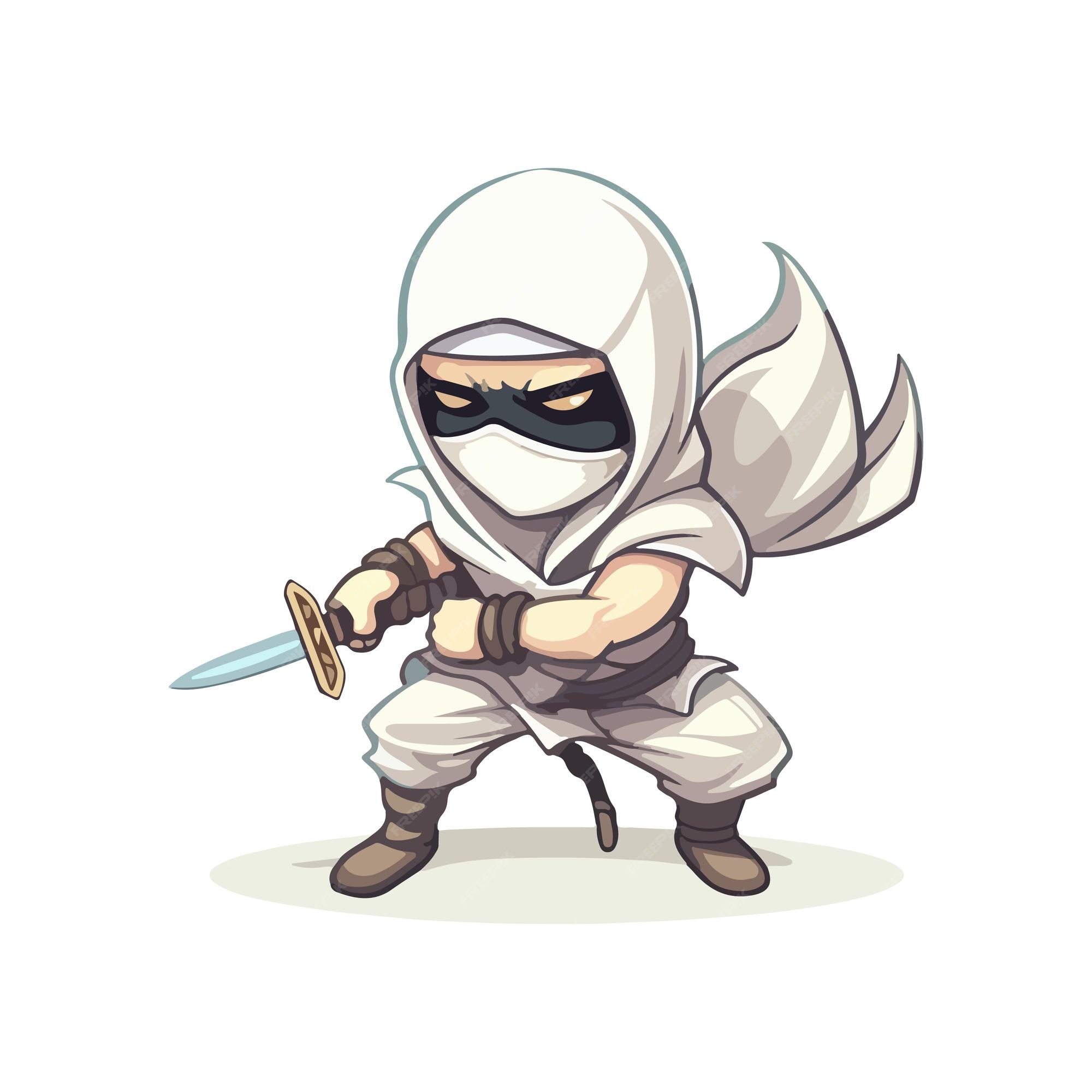 Premium Vector  Cartoon ninja assassin with sword vector illustration