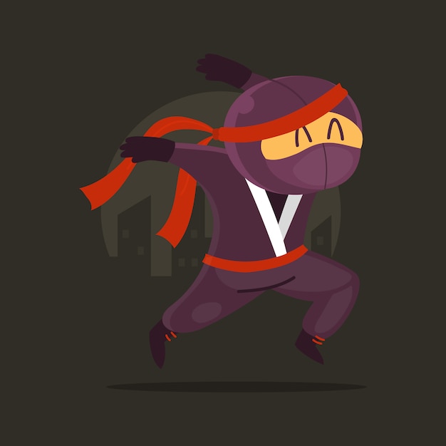 Vector cartoon ninja