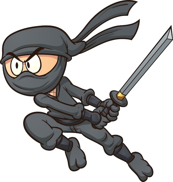 Vector cartoon ninja