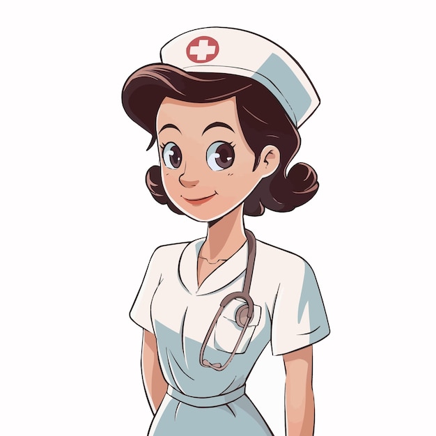 Vector a cartoon nurse with a stethoscope vector