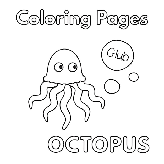 Cartoon Octopus Coloring Book